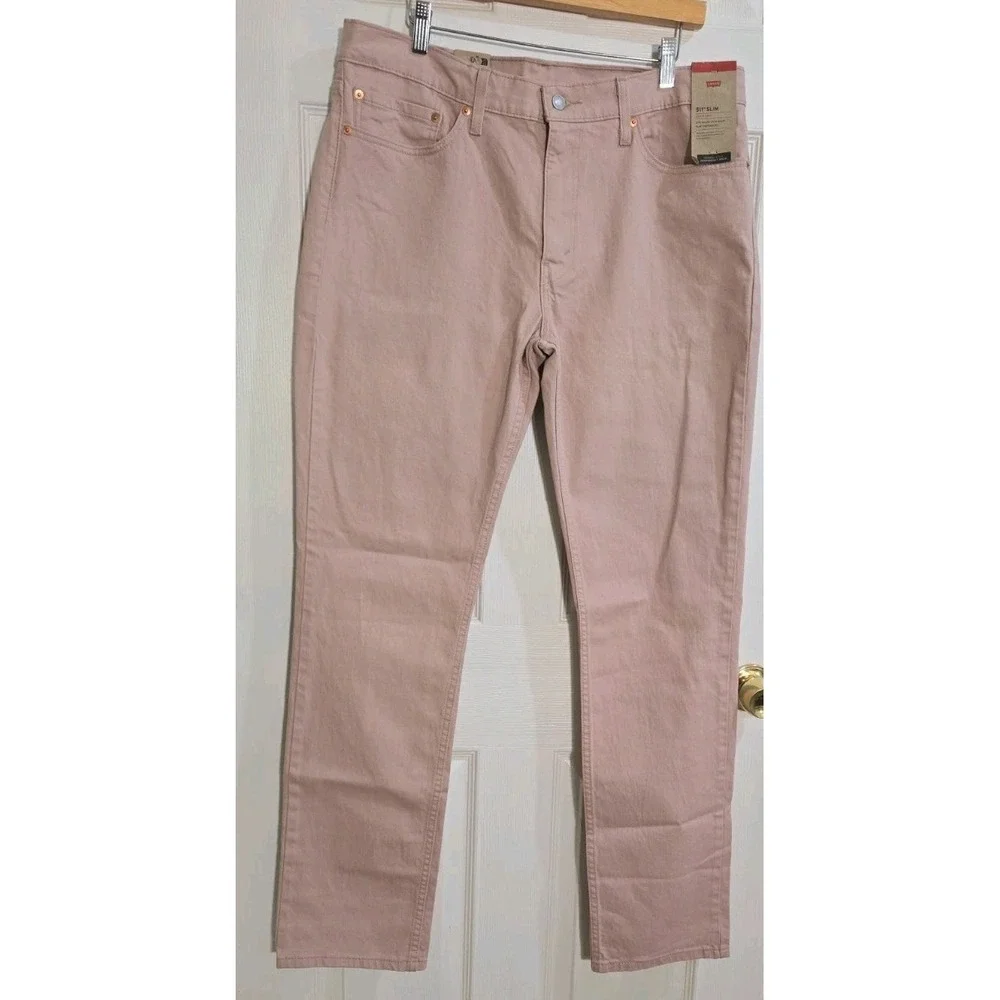Levi's 511 Slim Mens Jeans 36x34 Pink Levi's Ease Sits Below Waist NEW